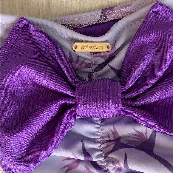 Aqua Swim Purple Bow Bikini Bottom - Picture 2 of 5